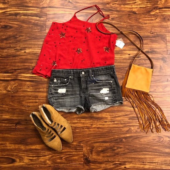 Free People Tops - Gorgeous Free People t-back sequined tank M